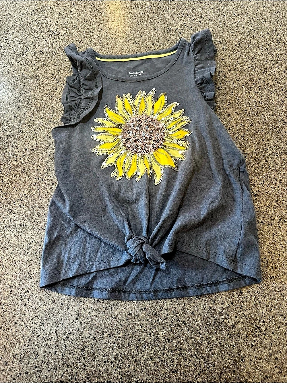 Haute Hippie Girls' Graphic Tank Top Gray & Yellow